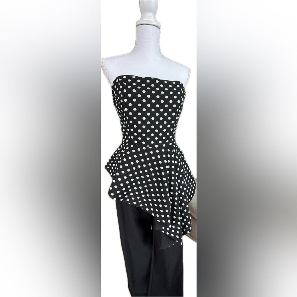 Black Halo Eve strapless jumpsuit